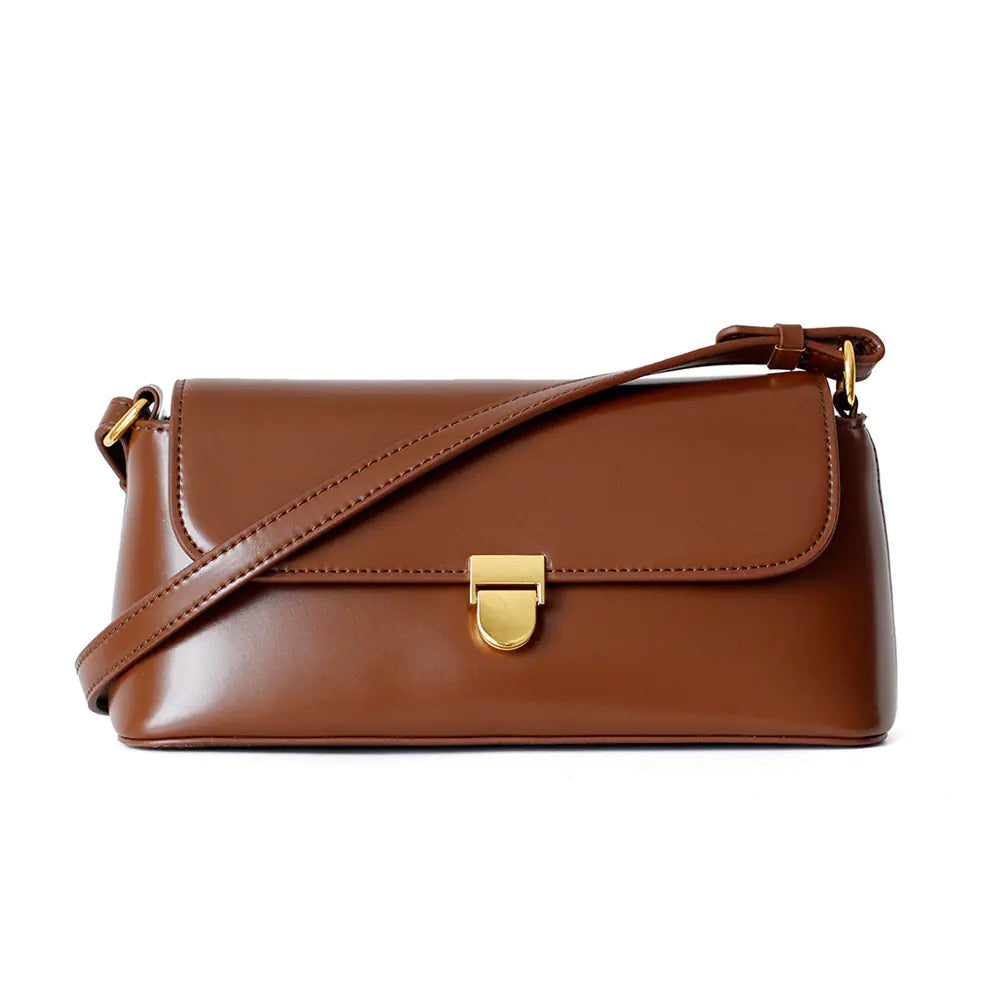 Retro Leather Baguette Armpit Shoulder Bag