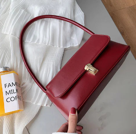 Retro Leather Baguette Armpit Shoulder Bag