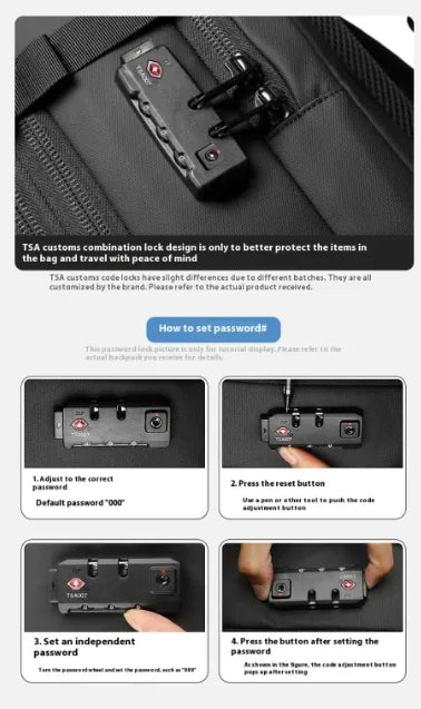 Multifunctional Travel Backpack – Air Compression, Expandable &amp; Anti-Theft