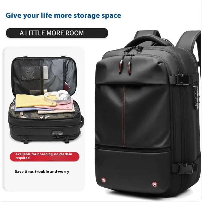 Multifunctional Travel Backpack – Air Compression, Expandable &amp; Anti-Theft