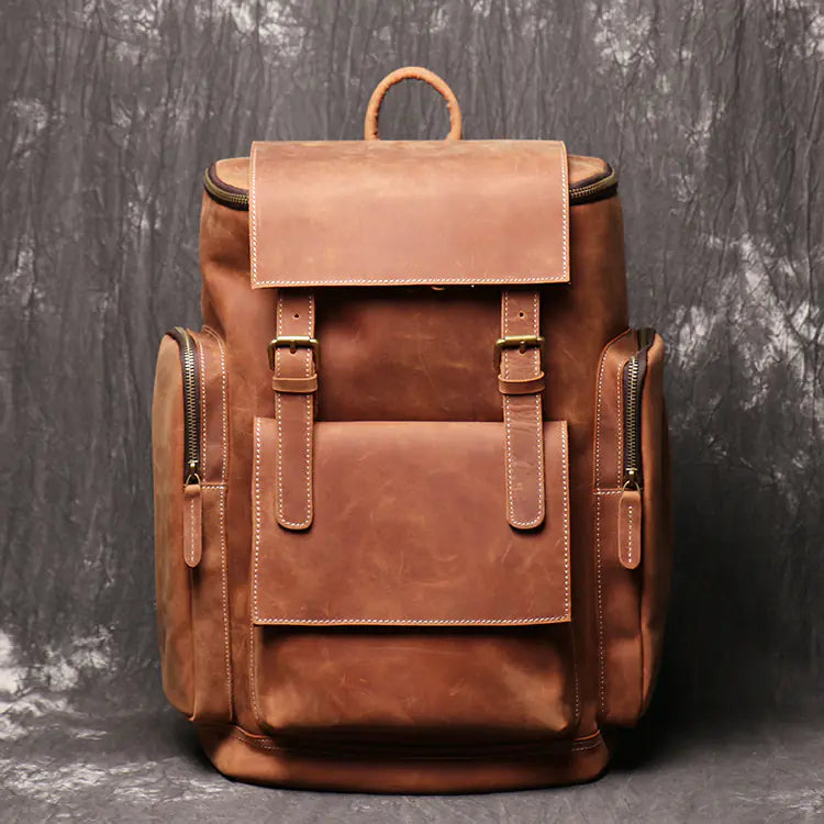 Gent's Rugged Leather Rucksack 