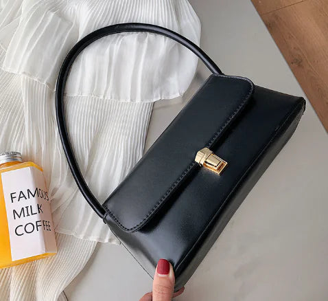 Retro Leather Baguette Armpit Shoulder Bag