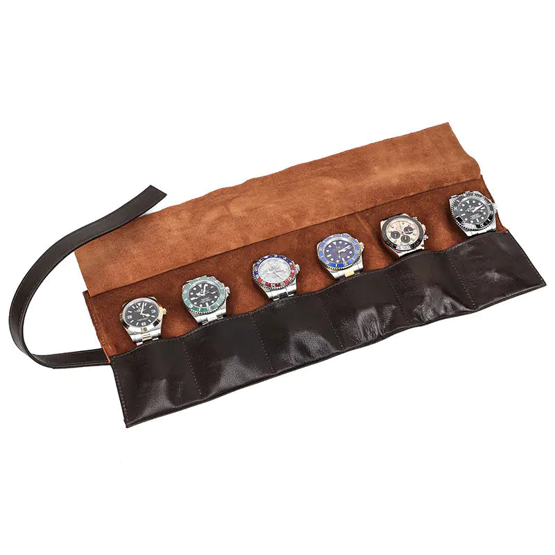 Waxed Leather Watch Box for Travel - Multi-Watch Holder 