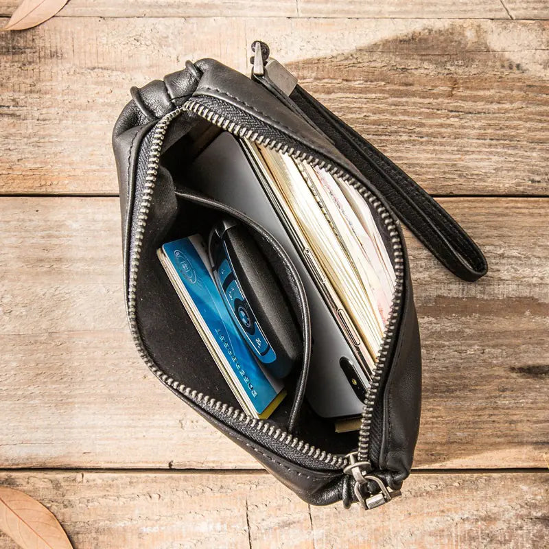 Genuine Leather Long Wallet for Men and Women