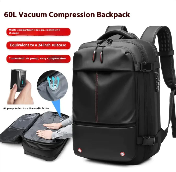 Multifunctional Travel Backpack – Air Compression, Expandable &amp; Anti-Theft