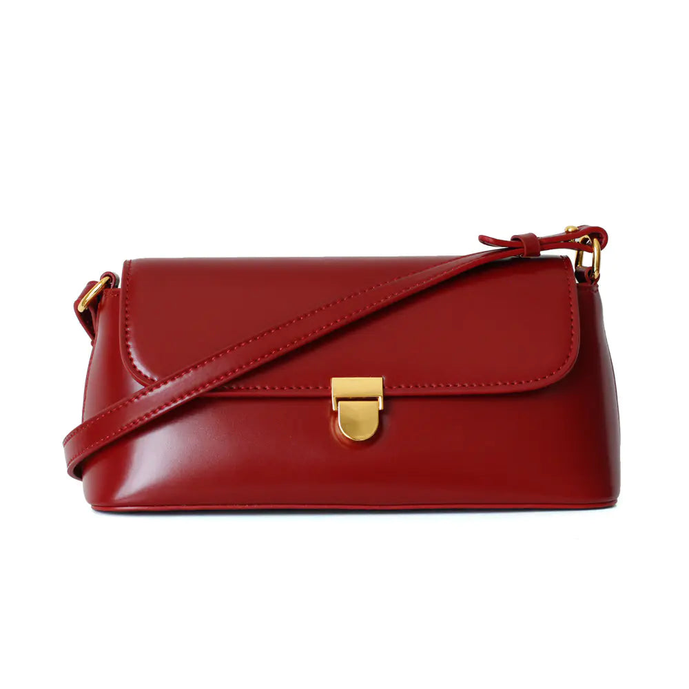 Retro Leather Baguette Armpit Shoulder Bag