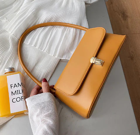 Retro Leather Baguette Armpit Shoulder Bag