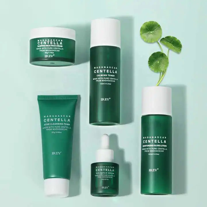 Private Label Skin Repair Centella Skin Care Kit Soothes Acne Face Care Centella Asiatica Extract Natural Facial Skin Care Set