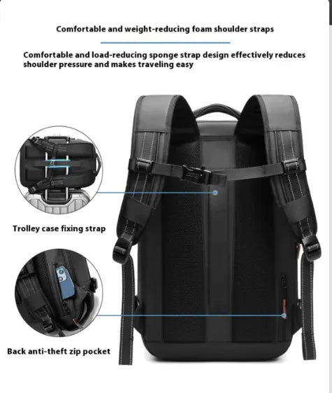 Multifunctional Travel Backpack – Air Compression, Expandable &amp; Anti-Theft