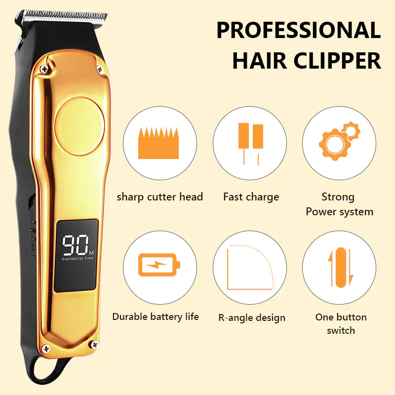 Rechargeable Professional Electric Hair Clipper for Men